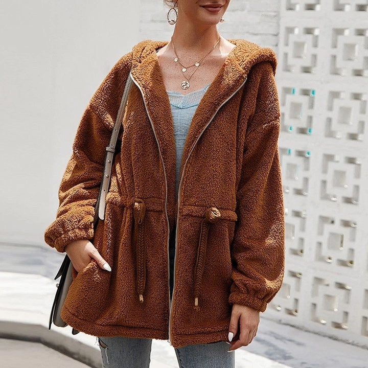 Drune | Teddyjacke Weicher Plüsch Kapuze & Reißverschluss Übergroß Fit Taschen