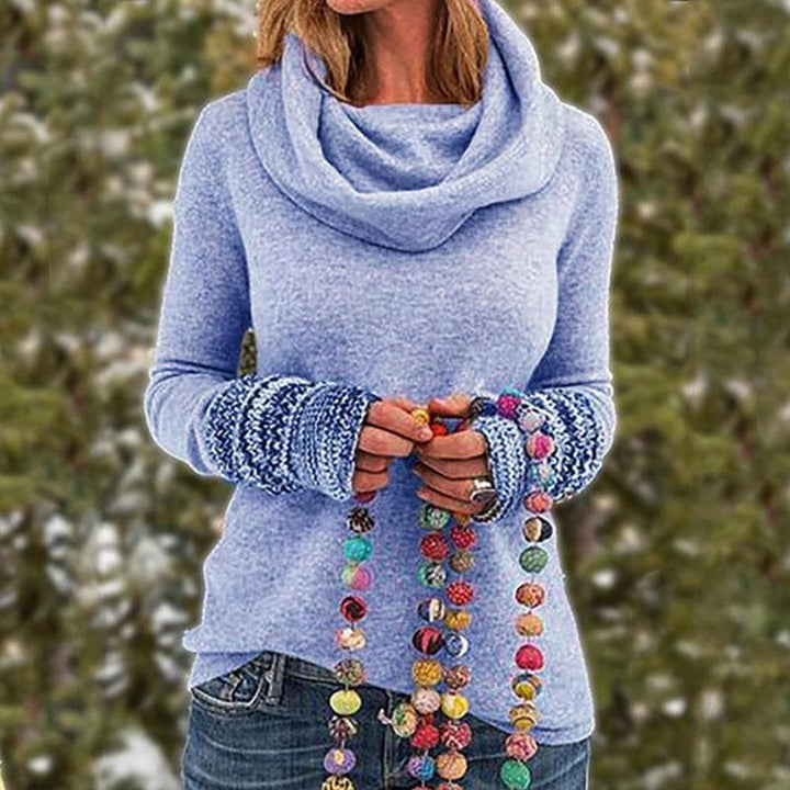 Drune | Strickpullover Weiche Strickware Lockerer Schnitt Rollkragen Texturierte Manschetten