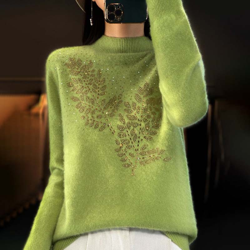 Drune | Strickpullover Mit Zartem Blättermuster