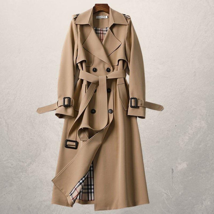 Drune | Trenchcoat Doppelreiher Taillengürtel Sturmklappe Verstellbare Bündchen