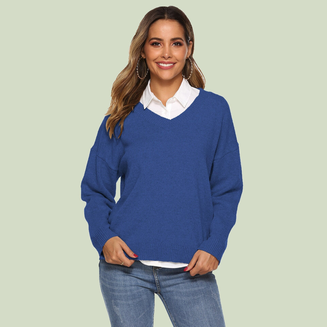 Drune | Strickpullover V-Ausschnitt Relaxed Fit Lange Ärmel Weich Und Bequem