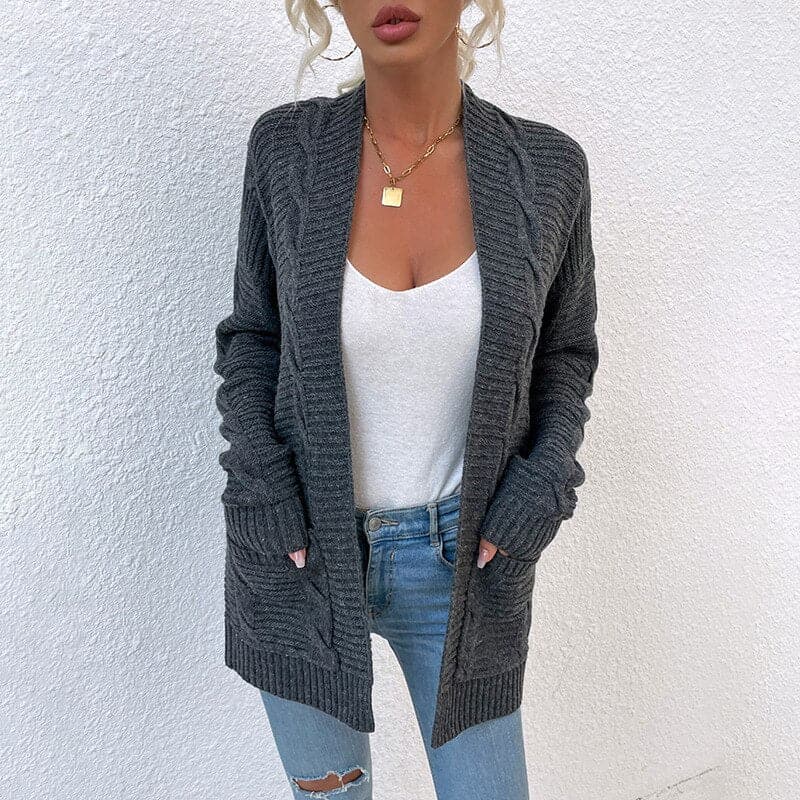 Drune | Cardigan - Strick - Offene Front - Lockere Passform - Mit Taschen - Langarm