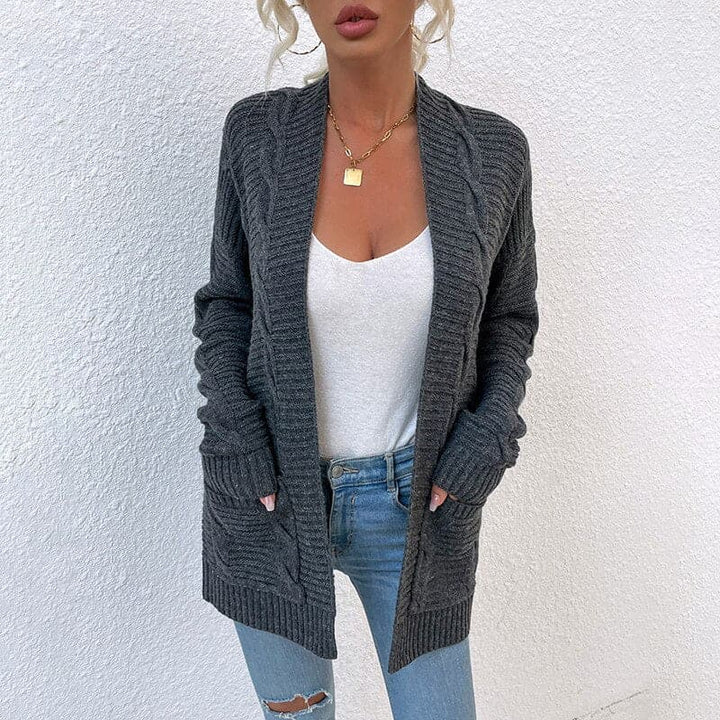 Drune | Cardigan - Strick - Offene Front - Lockere Passform - Mit Taschen - Langarm