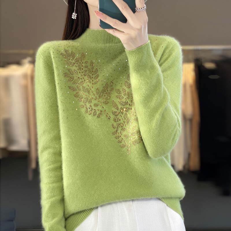 Drune | Strickpullover Mit Zartem Blättermuster
