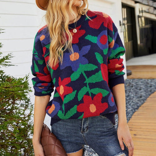 Drune | Floraler Strickpullover