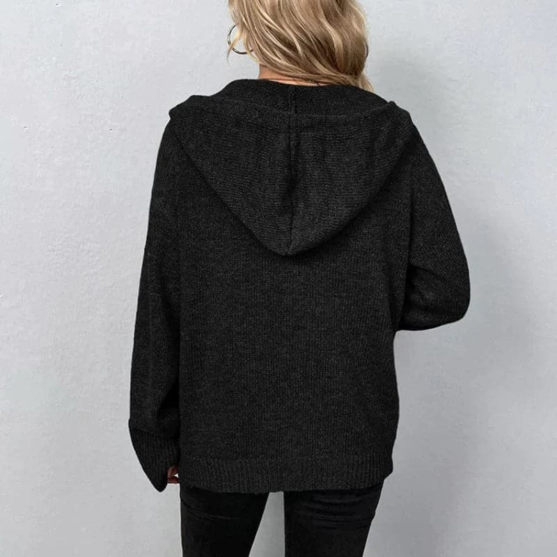 Drune | Strickcardigan -weich und warm - mit Kapuze und Knopfverschluss - lockere Passform