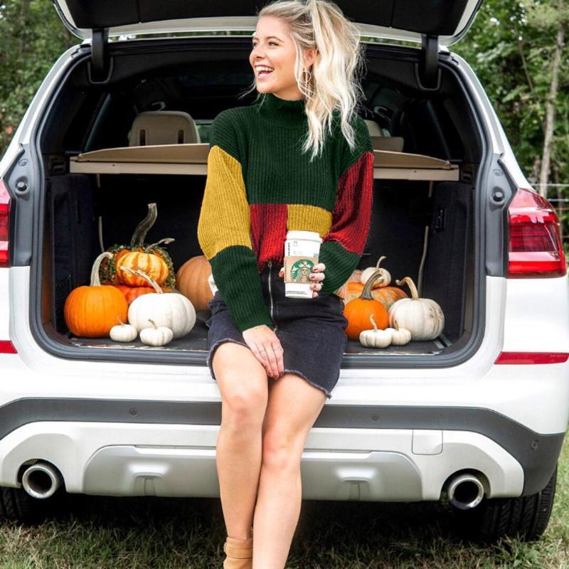 Drune | Strickpullover - Oversized Fit - Blockmuster - Weich und Warm