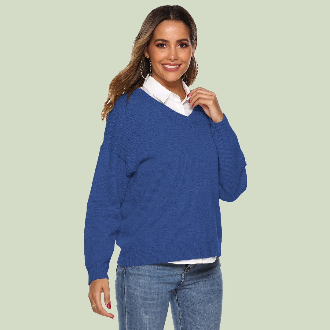 Drune | Strickpullover V-Ausschnitt Relaxed Fit Lange Ärmel Weich Und Bequem