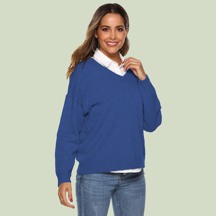 Drune | Strickpullover V-Ausschnitt Relaxed Fit Lange Ärmel Weich Und Bequem