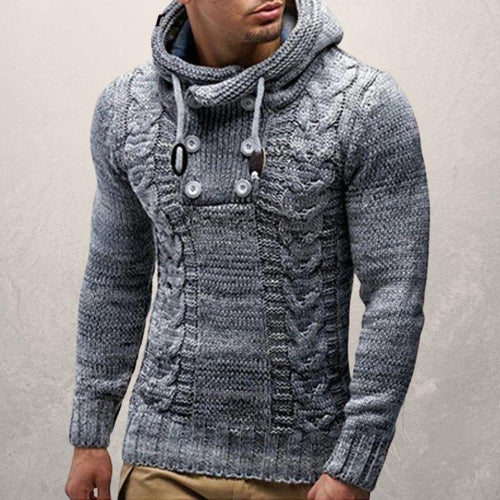 Drune | Wool Kabelstrick Kapuzenpullover Slim Passform Pullover