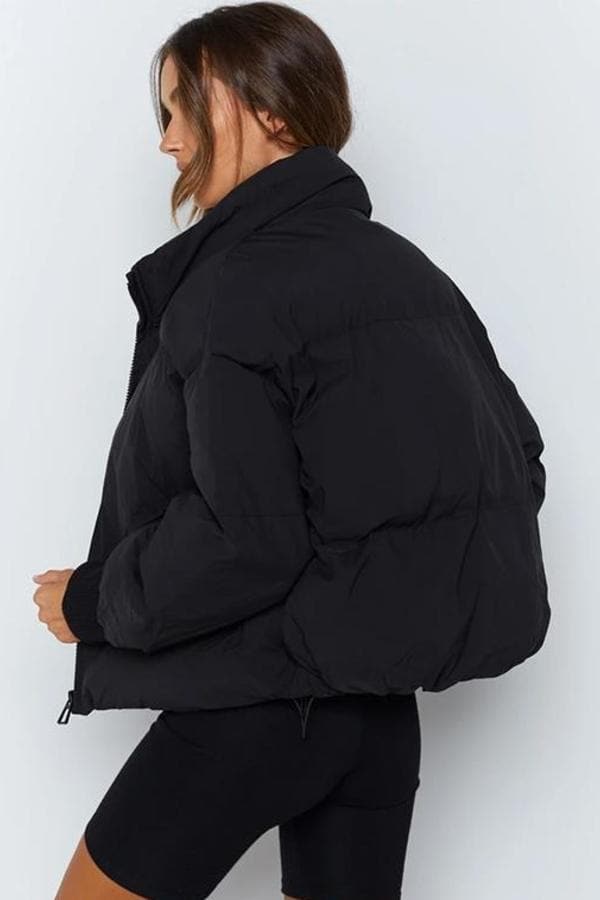 Drune | Pufferjacke Gestepptes Design Übergroß Passform Hoher Kragen Gepolstert Und Warm