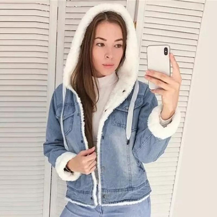 Drune | Denimjacke mit Plüschfutter Baumwollmischung Warm und Stilvoll