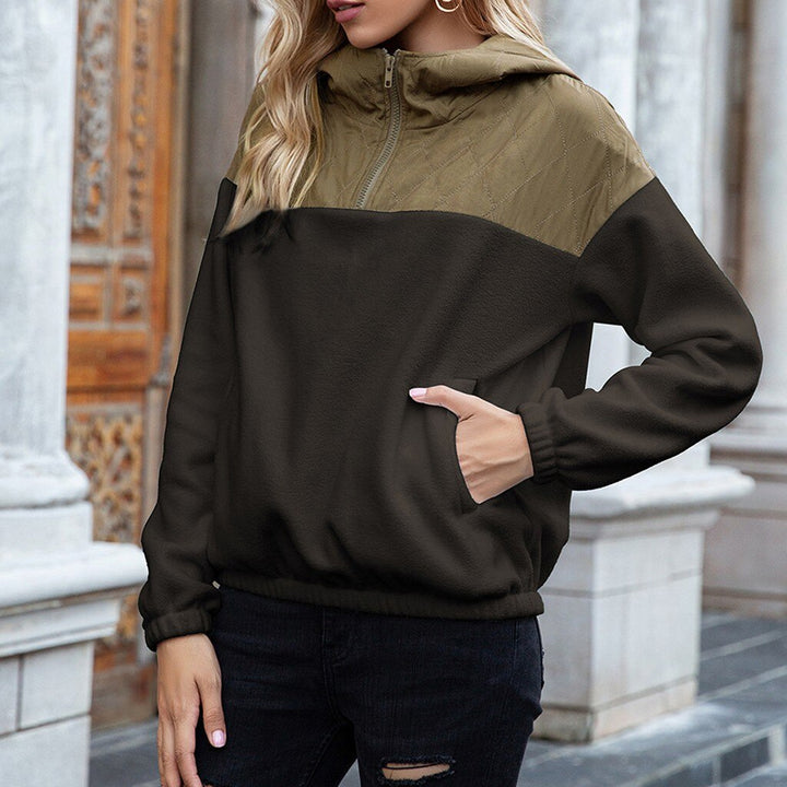 Drune | Hoodie - Gepolsterter Oberteil & Weiches Fleece - Halber Reißverschluss - Lockere Passform - Mit Taschen