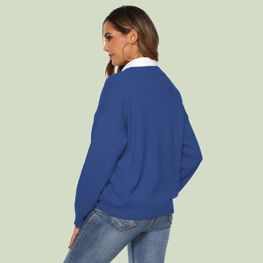 Drune | Strickpullover V-Ausschnitt Relaxed Fit Lange Ärmel Weich Und Bequem