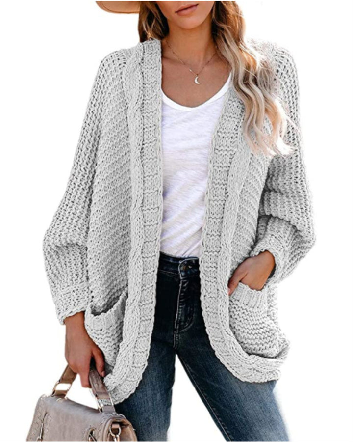 Damen Grobstrickcardigan mit lässiger Silhouette und großen Taschen Drune