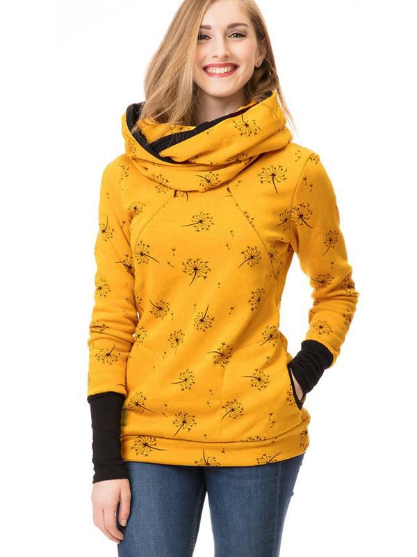 Drune | Schwangerschafts-Chaps, Krankenschwester-Sweatshirts, Blumendruck, Taschen, Reißverschluss, Stillkleidung