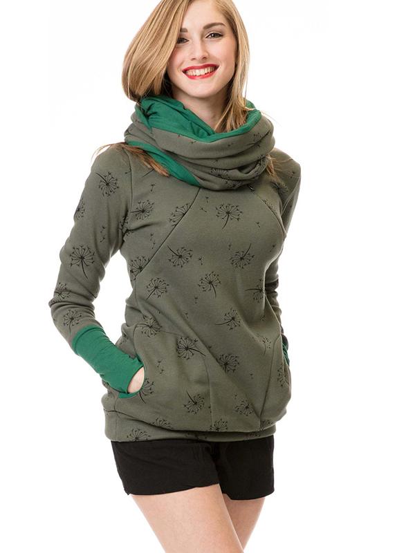 Drune | Schwangerschafts-Chaps, Krankenschwester-Sweatshirts, Blumendruck, Taschen, Reißverschluss, Stillkleidung