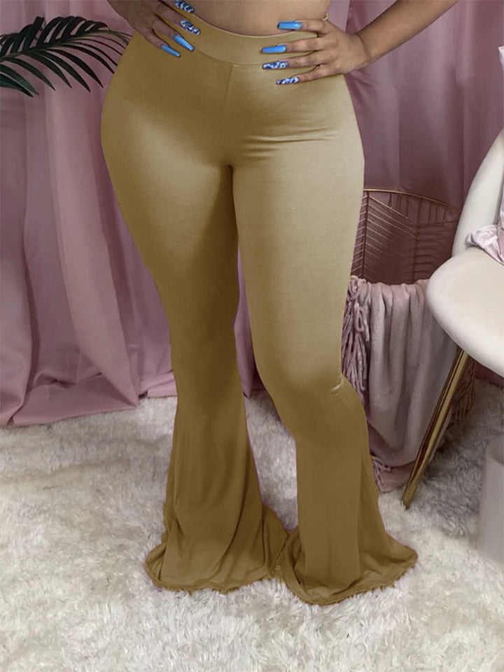 Damen Schlagleggings mit hohem Bund und elastischem Material Drune