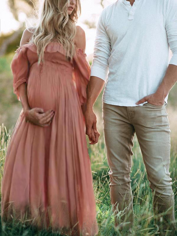Drune | Anne Off Shoulder Maxi Schwangerschaftskleid