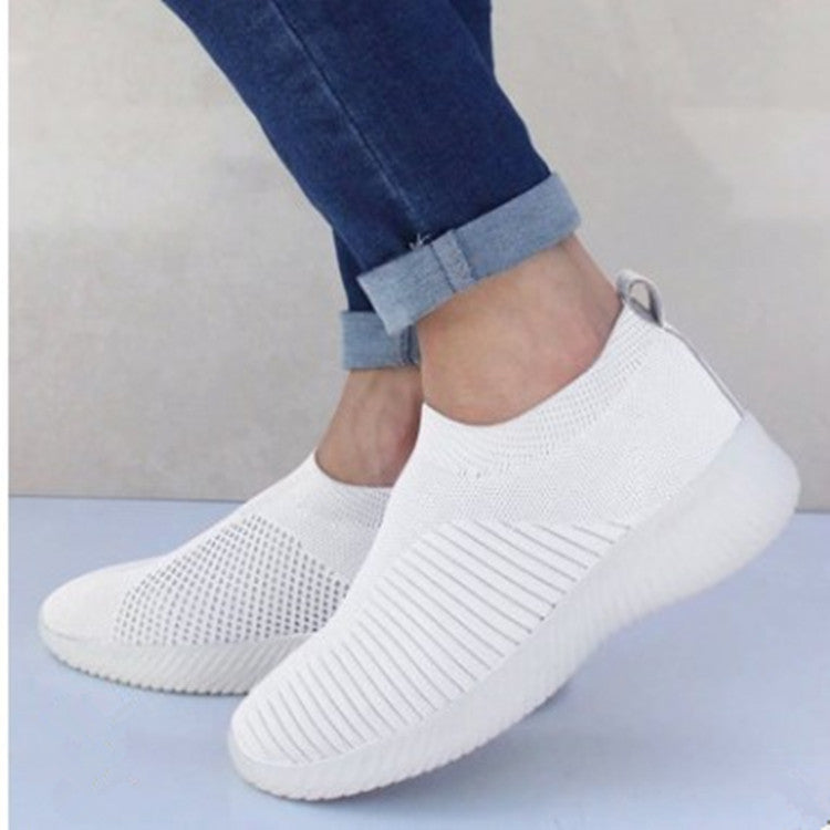 Unisex nan leichte gestrickte Slip-On Sneaker mit elastischem Einstieg und ergonomischer Einlegesohle Drune