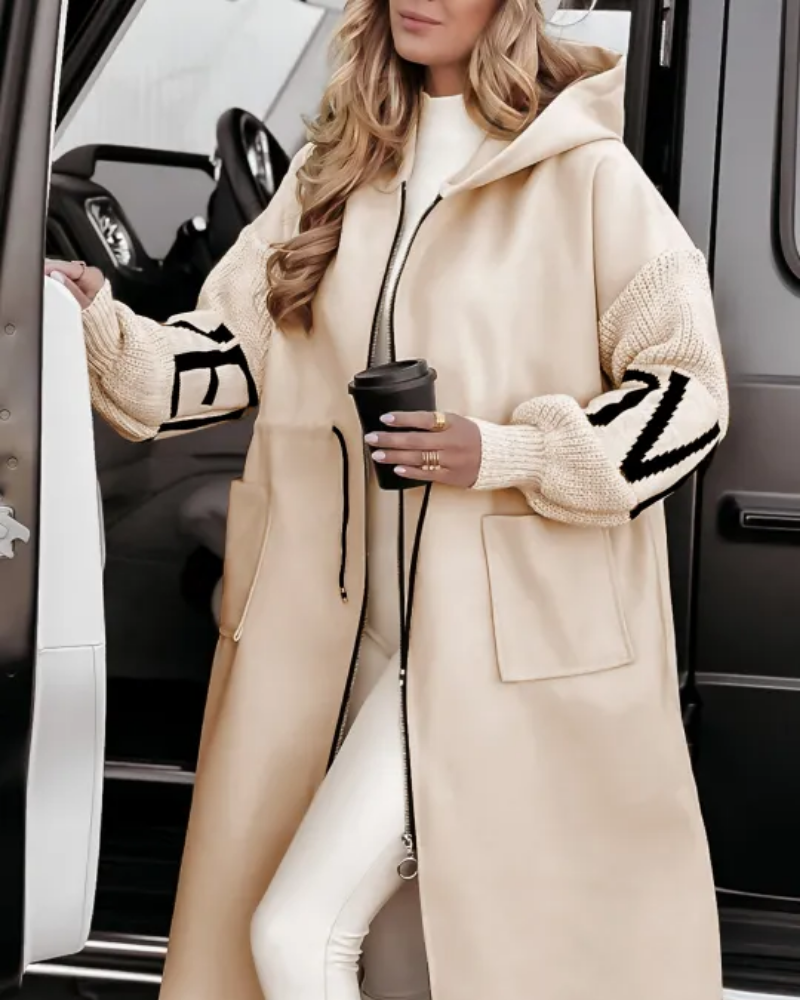 Drune | Lässige Kapuzenjacke mit Strickärmeln