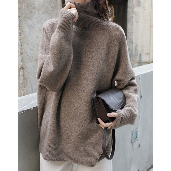Damen Kuscheliger Rollkragenpullover aus weichem Material mit oversize Schnitt Drune