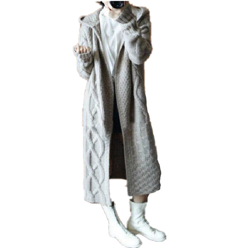 Damen Strickjacke mit Kapuze und strukturiertem Design Drune