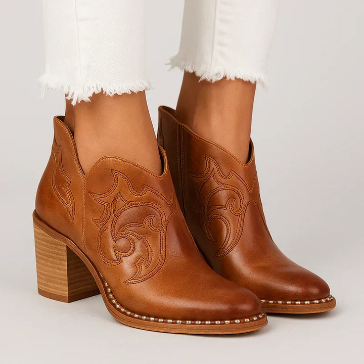 WesternAnkleBoots Aus Veganem Leder Damen Drune