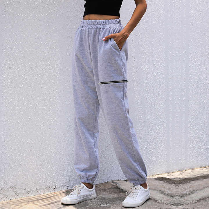 Damen Joggerhose im Relaxed-Fit mit elastischem Bund, Beinbündchen und Taschen Drune
