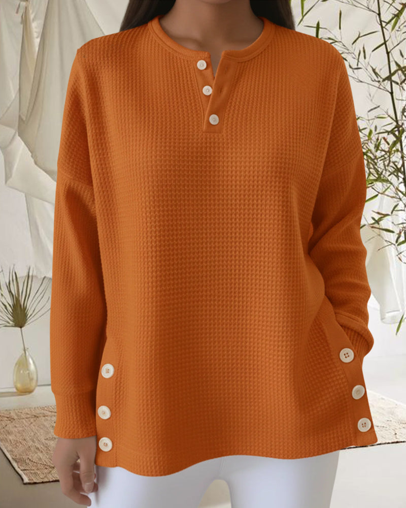 Drune | Sweatshirt Im Waffelmuster Lässig