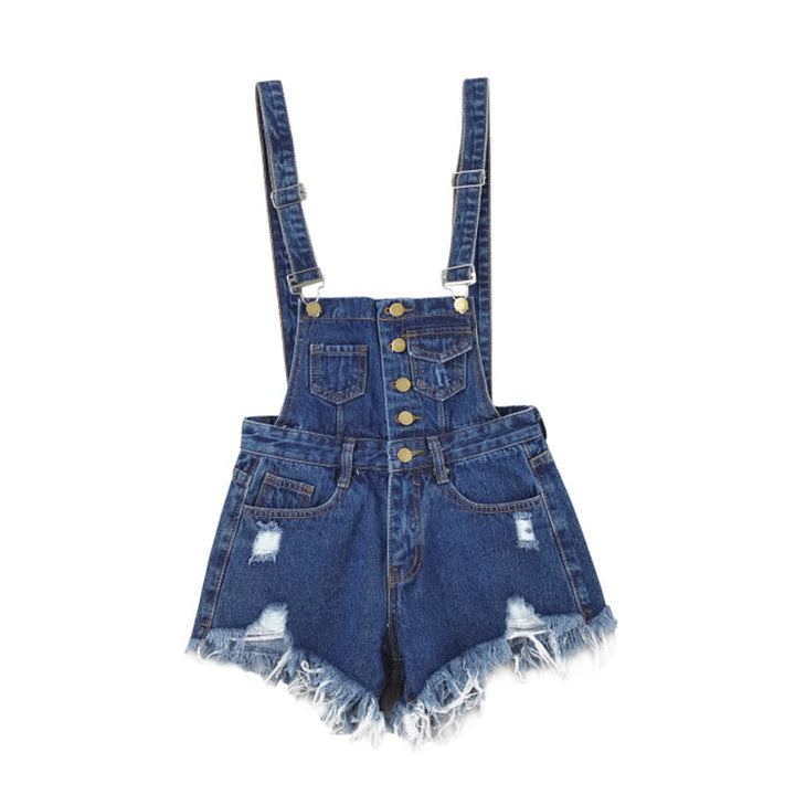 Drune | Denim Baumwolle Träger Shorts Lose Overall Romper