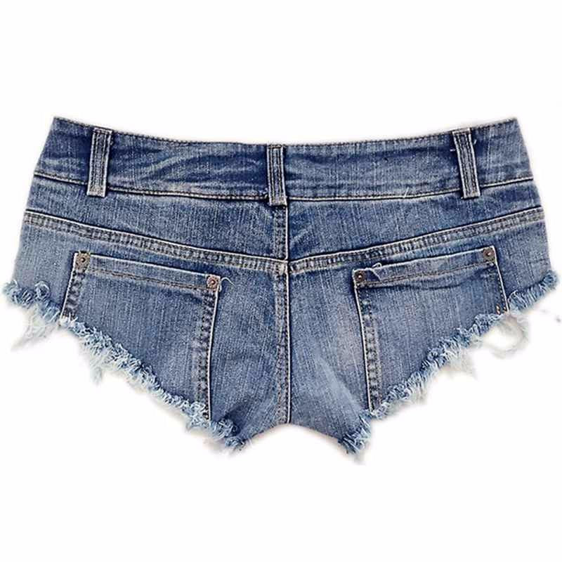 Drune | Hellblaue Low Waist Micro Mini Denim Shorts