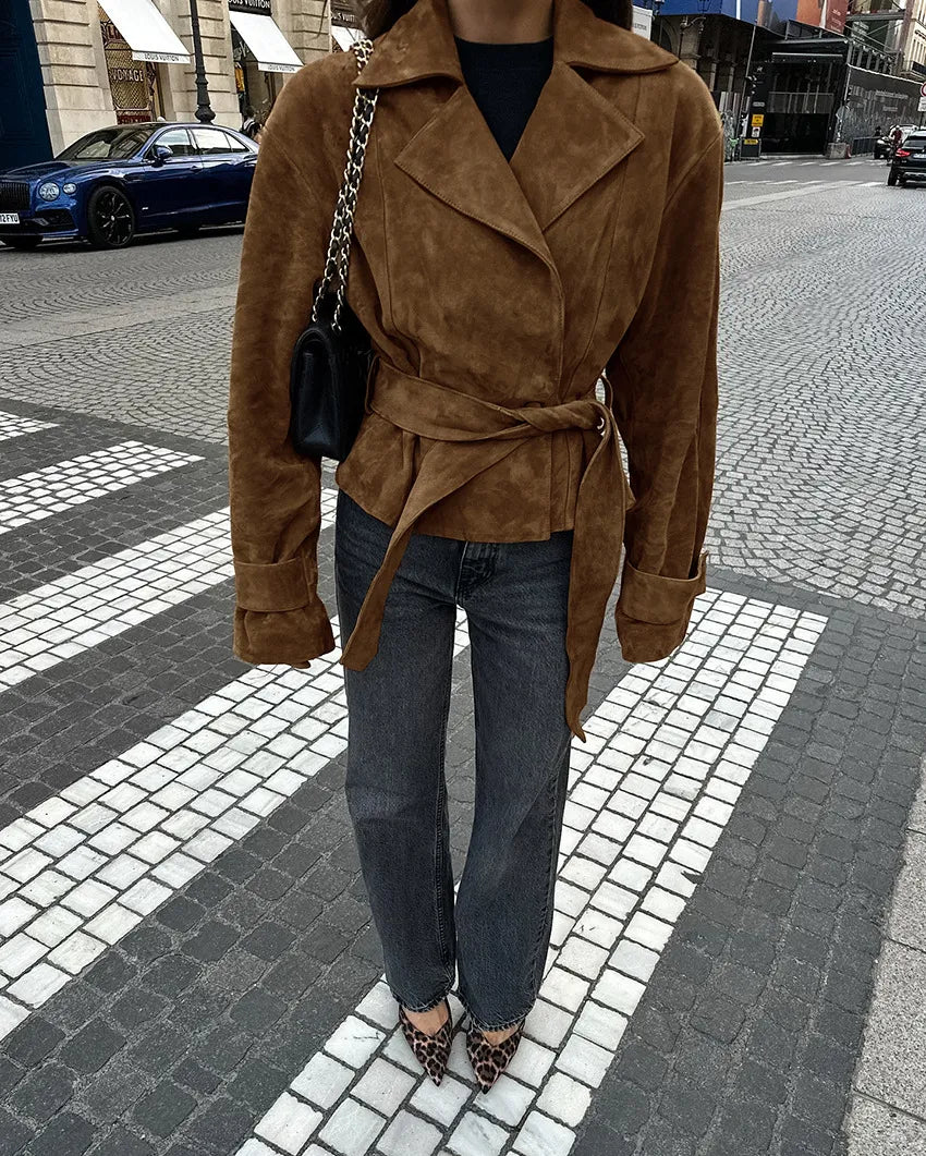 Drune | Vintage-Damenmantel mit Schnürung Kiara