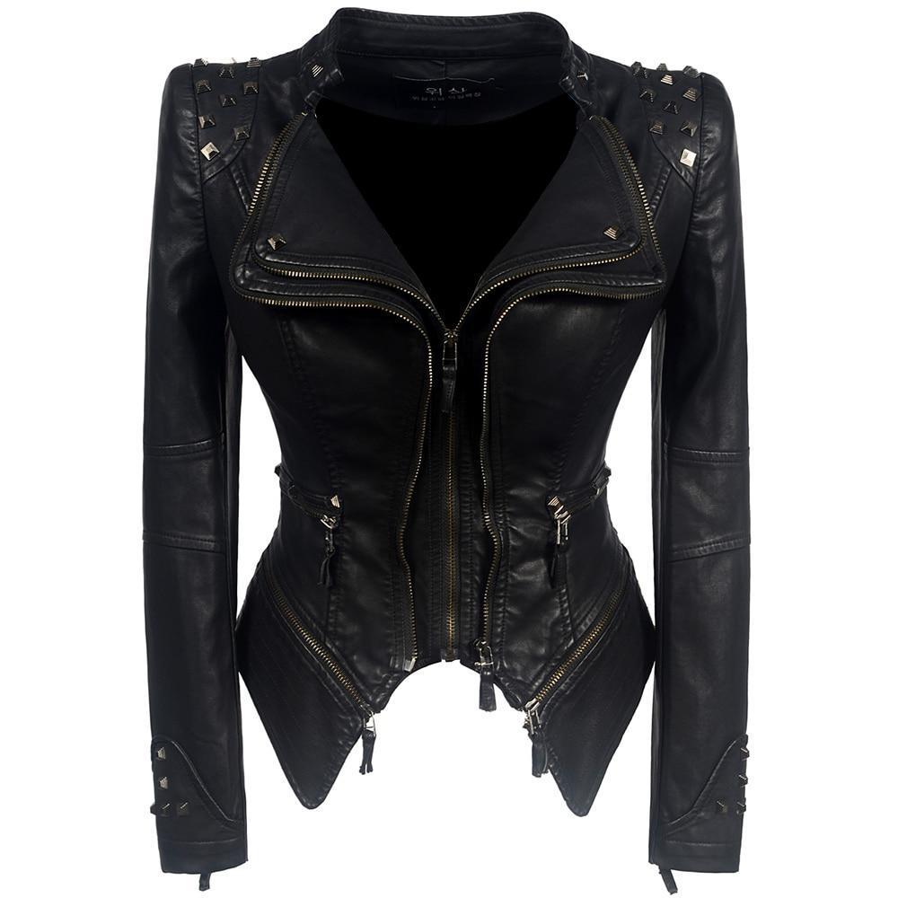 Drune | Bikerjacke für Damen Schlanke Passform