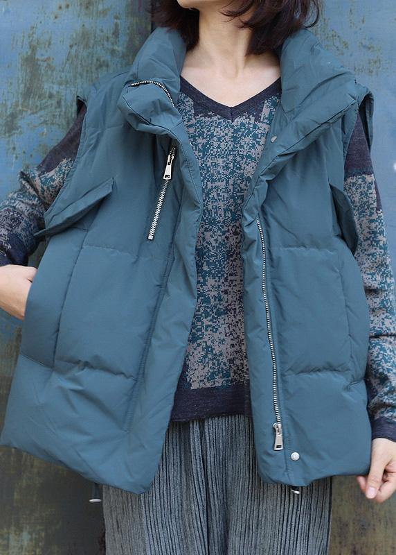Drune | grau grün Überbekleidung Plus Size Jacken & Mäntel ärmellos Stehkragen Winter Überbekleidung