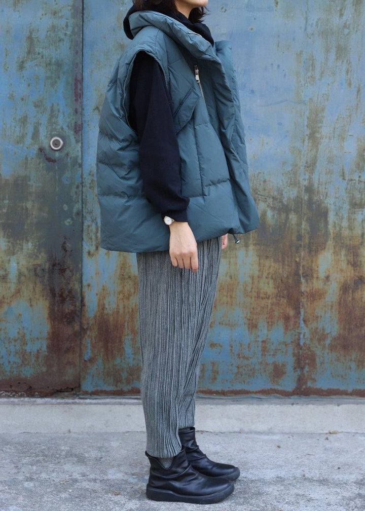 Drune | grau grün Überbekleidung Plus Size Jacken & Mäntel ärmellos Stehkragen Winter Überbekleidung