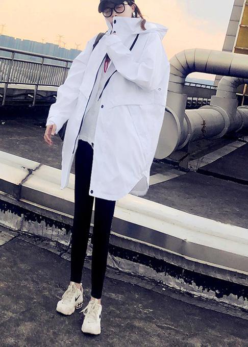 Drune | Plus-Size Damen Parka Jacken weiße Kapuzen und Reißverschluss Daunenjacke für Frauen