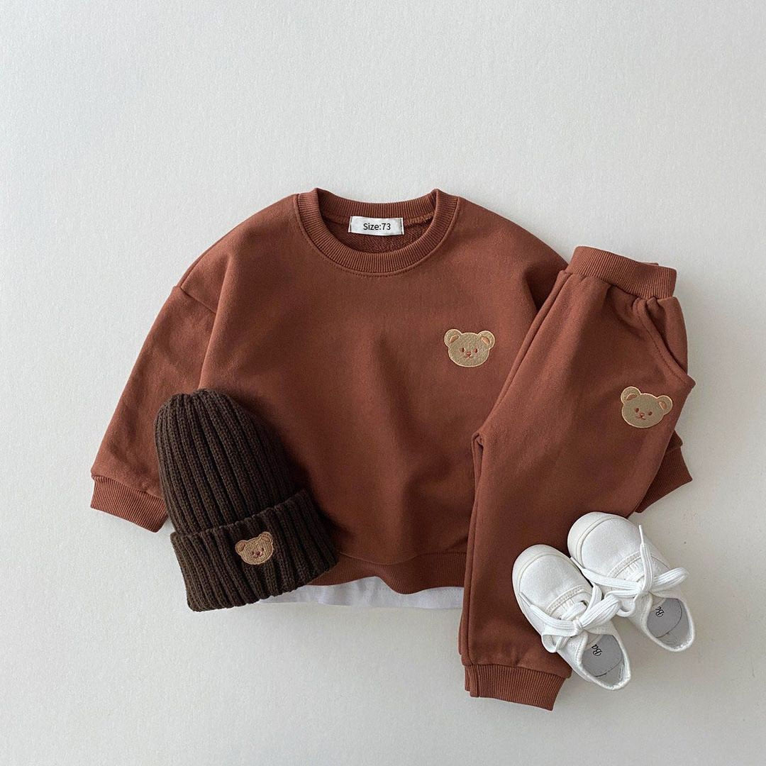 Drune | Jogginganzug - Teddybärdesign - Weiches und Bequemes Material - Leicht anzuziehen und auszuziehen