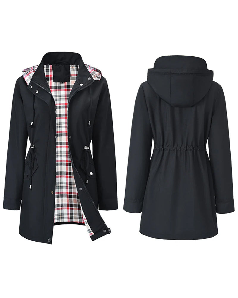 Drune | Langer Wasserdichter Trenchcoat mit Kapuze