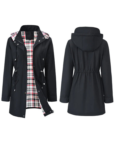 Drune | Langer Wasserdichter Trenchcoat mit Kapuze