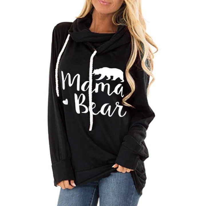 Damen lässiges Kapuzenshirt mit tiefem Ausschnitt und einzigartigem Druck Drune