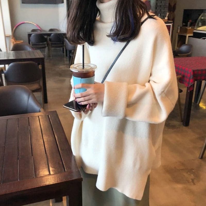 Drune | Rollkragenpullover - Oversized Fit - Weiches Strick - Lange Ärmel