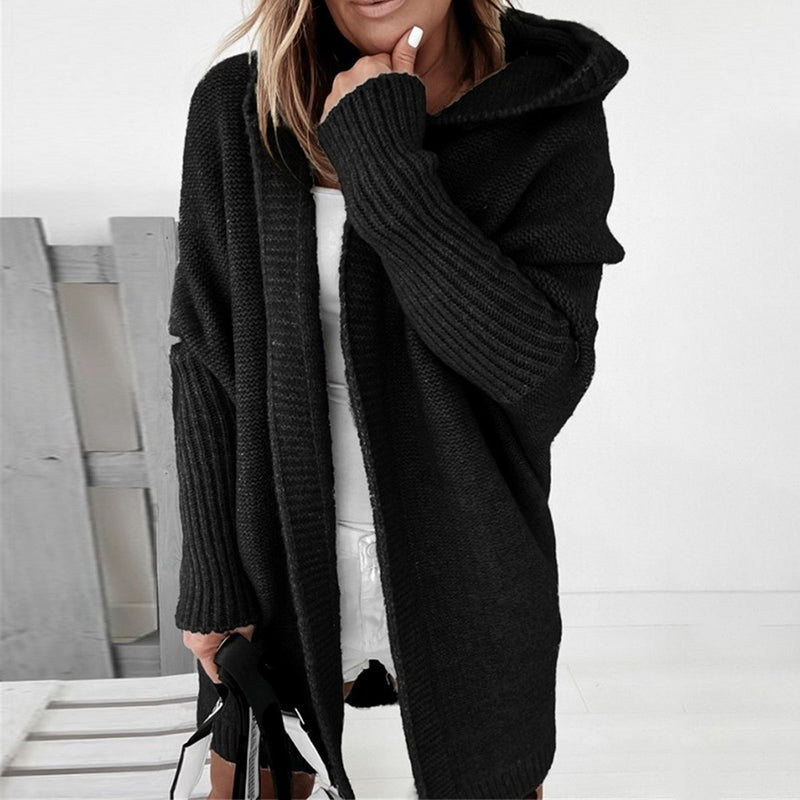 Drune | Langarm Offene Strickjacke mit Kapuze