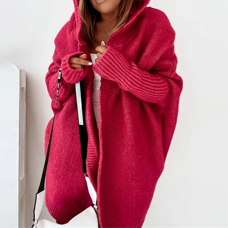 Drune | Langarm Offene Strickjacke mit Kapuze