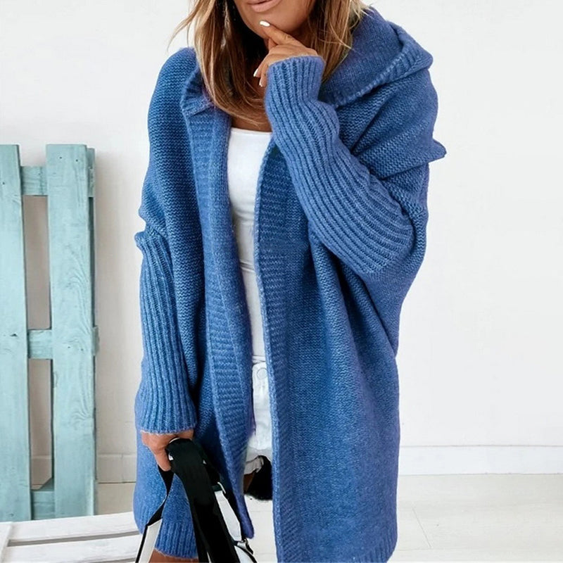 Drune | Langarm Offene Strickjacke mit Kapuze
