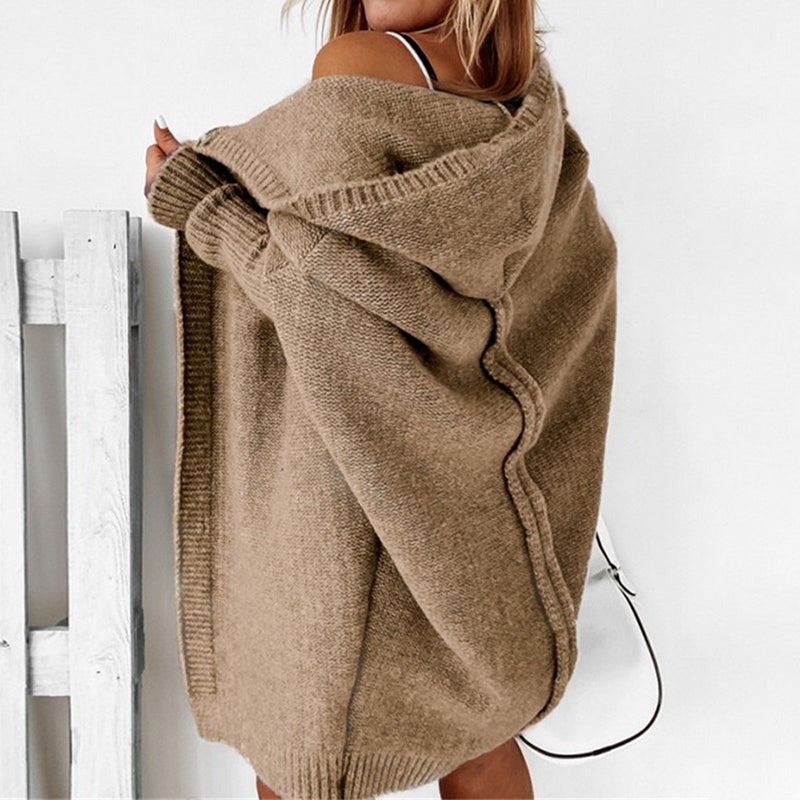 Drune | Langarm Offene Strickjacke mit Kapuze