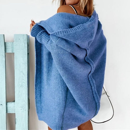 Drune | Langarm Offene Strickjacke mit Kapuze