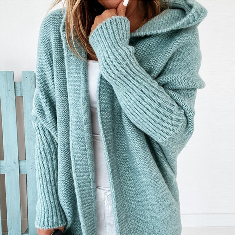 Drune | Langarm Offene Strickjacke mit Kapuze