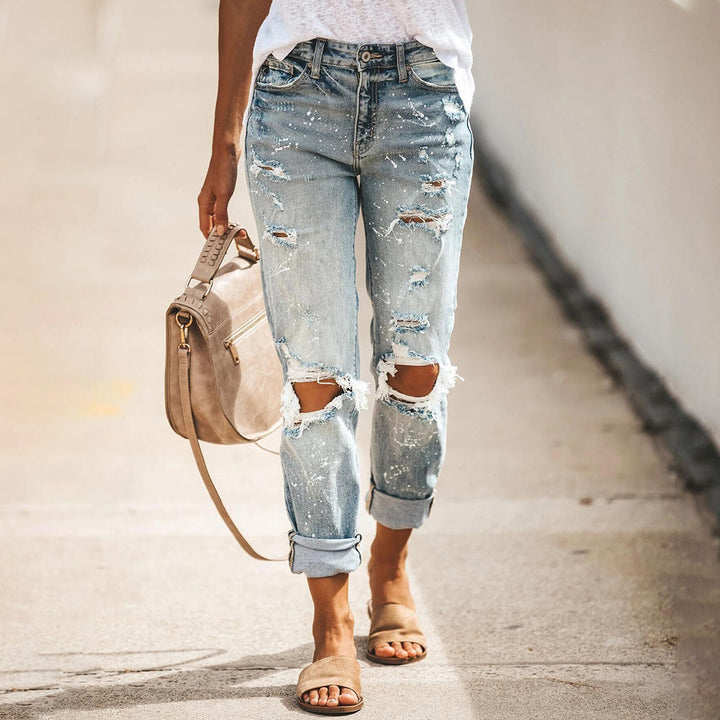 Drune | Zwei Ripped Knee Slim Fit Jeans