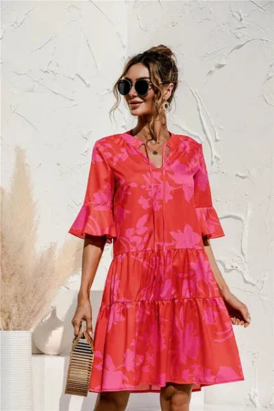 Drune | Lebhaftes Floral Sommerkleid